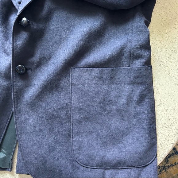 Vintage McGregor 42S Navy Blue Suede Blazer – Classic 2-Button Retro Style! - Picture 10 of 10